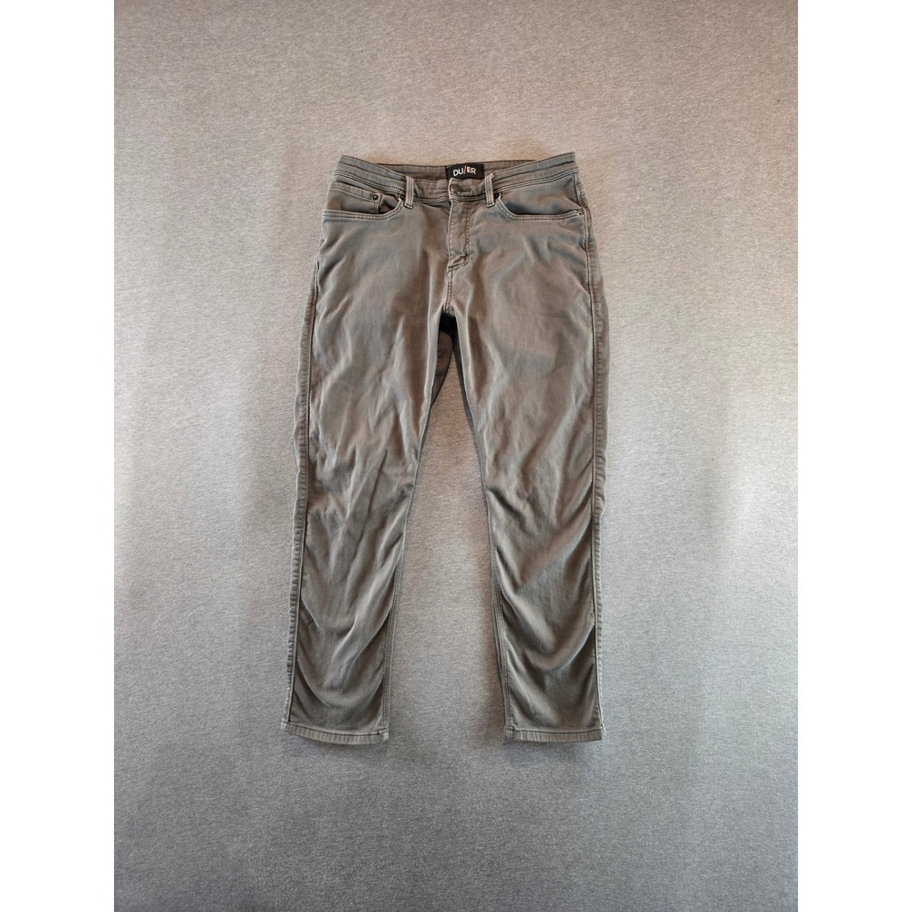DU/ER Pants Mens 33x29 Grey No Sweat Relaxed Taper Stretch Office MFNR1002